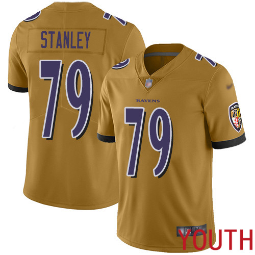 Baltimore Ravens Limited Gold Youth Ronnie Stanley Jersey NFL Football 79 Inverted Legend